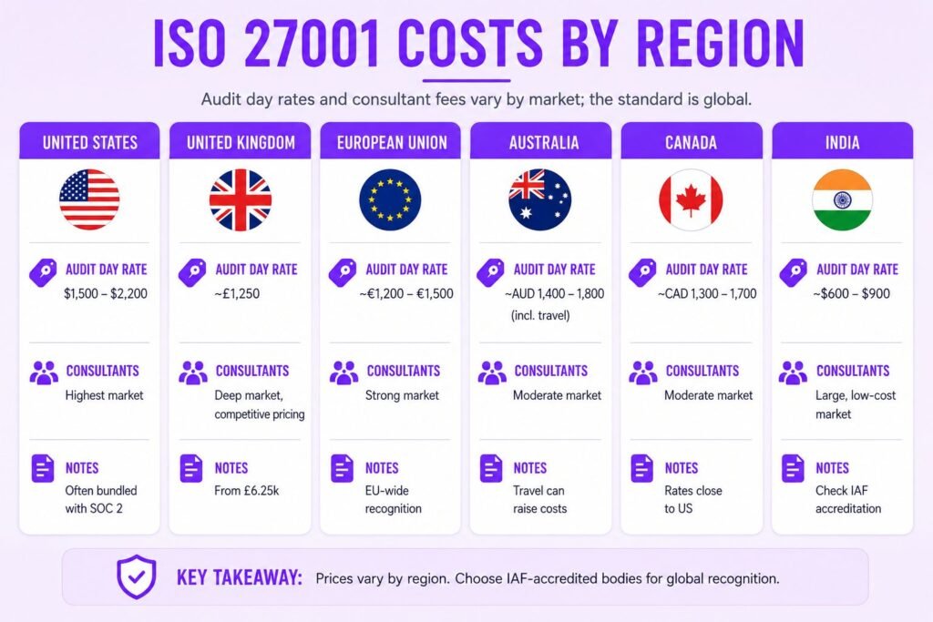 ISO 27001 Costs by Region