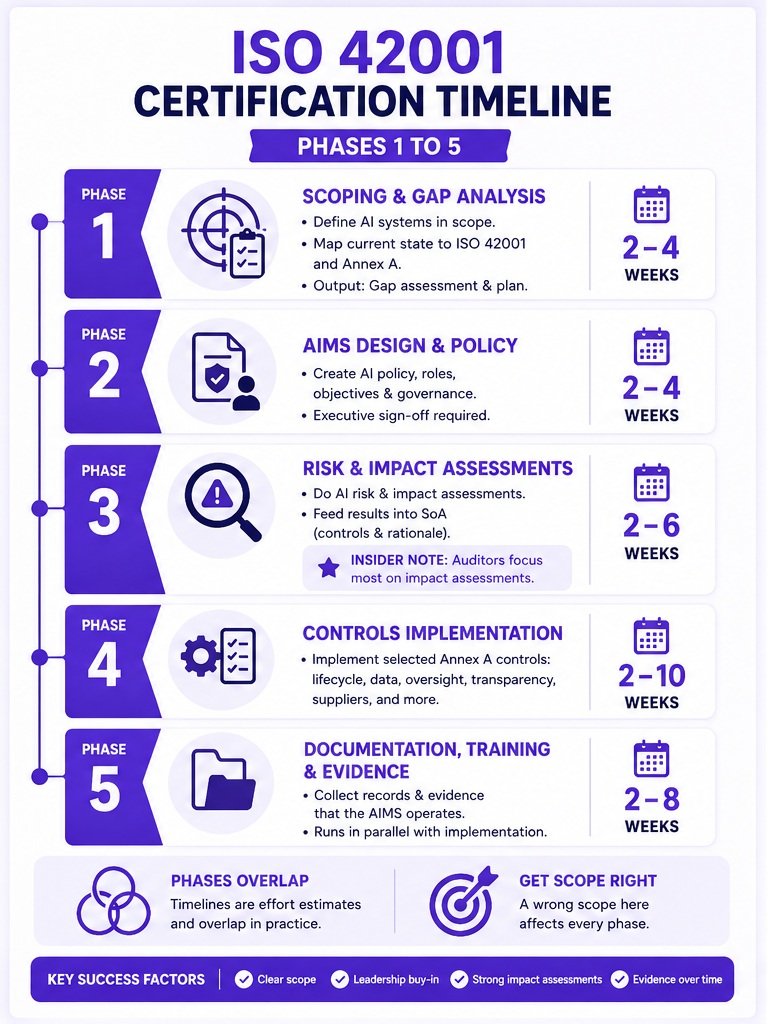 ISO 42001 Certification Timeline Phase1to5